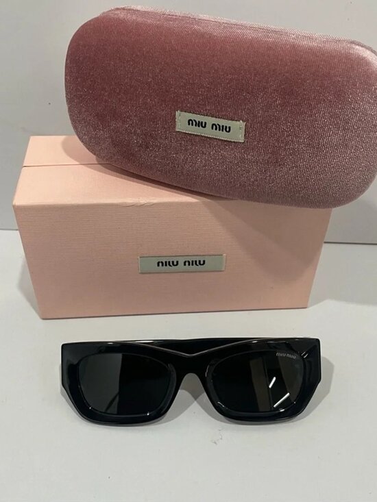 Miu Miu Accessories - Miu Miu Black Sunglasses with Gold Detail